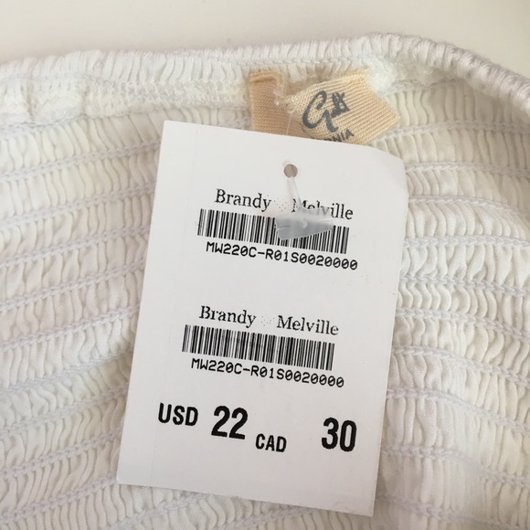 brandy melville off-the-shoulder white crop top - Picture 2 of 2